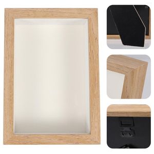 Dekorativa figurer Desktopramar Office Glass Bild Frame Wood A3 Exempel Dekorera hållare