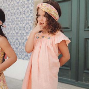 Girl's Dresses LM Märke 2023 Ny sommar barnklänning för flickor söta broderier högkvalitativa prinsessklänning baby barn mode kläder