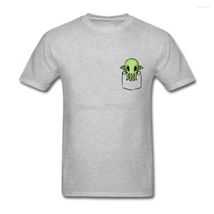 Męskie koszule śmieszne topy T-shirt Men Cthulhu kieszeń ładna kreacja koszula męska mączka na krótki rękaw