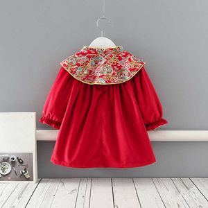 Abiti da ragazza inverno inverno in stile cinese per bambini principessa bambine abiti per bambini vestiti di velluto per Natale Capodanno 0-4y