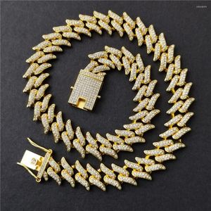 Ketten 16mm Breite Bling Cuban Link Kette Halskette Männer Frauen Chunky Gold Versilbert Miami Choker Iced Out Hip Hop Schmuck