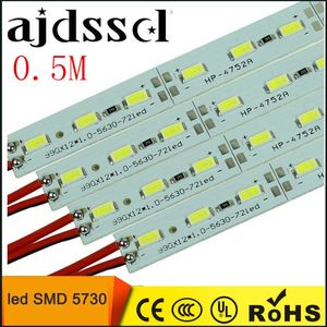 LED -remsor 10st*50 cm Factory Wholesale DC 12V SMD 5730 5630 LED Hard Stig Strip Bar Light P230315