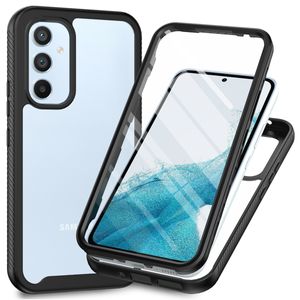 SUCKSUST CLEAR PC-fodral Inbyggda skärmskydd TPU-stötfångare Robust försvarare för Samsung Galaxy A54 5G A34 A14 A04 A04S Telefonfodral