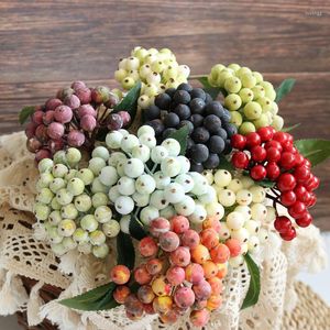 Decorative Flowers 1 Bunch Of Mini Artificial Fruit Stamen Cherry Christmas Foam Pearl Berry Wedding Home Garden DIY Gift Box Decoration Wr