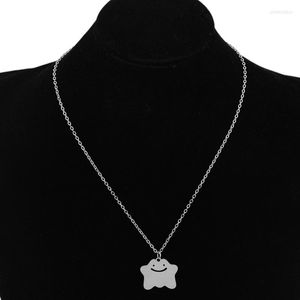 Pendant Necklaces Hip-hop Fashion Titanium Steel Small Ghost Cloud Necklace Sweater Chain Jewelry For Unisex Simple Party Gift