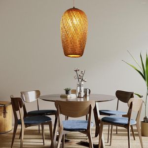 Pendant Lamps Woven Bamboo Light Lamp Shade Ceiling Lighting Fixtures Chandelier For Kitchen Dining Room Bedroom Restaurant Decor