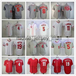 Vintage College Baseball veste 4 Brandon Phillips 13 Dave Concepcion 5 Johnny Bench Joe Morgan Barry Larkin Joey Votto