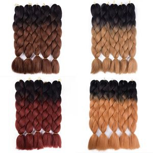 Ombre Expression Jumbo Braiding Hair 24 Inch 100g Capelli a treccia sintetica