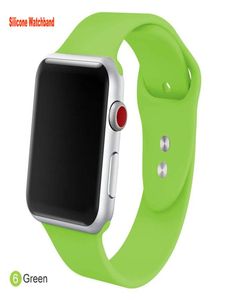 Rem för Apple Watch Band 44mm 40mm 38mm 42mm 45mm 41mm Silicone Smartwatch Watchband Sport Armband Iwatch 7 2 1 3 4 5 6 SE6816462