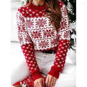 Kvinnors tröjor Autumn Fashion Women Lady Jumper Sweater Pullover Topps Coat Christmas Winter Womens Warm Kort kläder