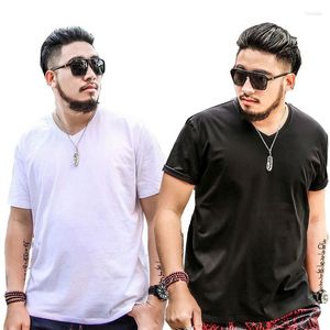 Men's T Shirts T-Shirt 2023 Large Size 7XL Solid Color Cotton Short-Sleeve V-Neck Summer Black