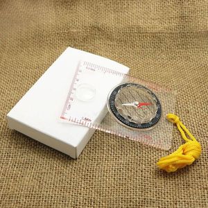 Outdoor Gadgets Sturdy Acrylic Ruler Magnifier Compass Lanyard Waterproof Pocket Size Camping Hiking Gear Portable Adventure Survival