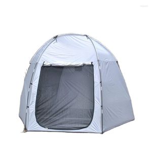 Tents And Shelters 4-6Persons Hexagonal Windproof Waterproof Sunscreen Large Space Outdoor Camping Tourist Picnic Family Tent Silver Coated