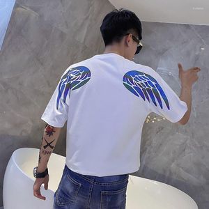 Men's T Shirts Loose Round Neck Short Sleeve Fashion Wild Korean Summer Net Red T-shirt White Tops Wholesale