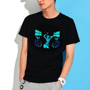 Herren-T-Shirts, Männer und Frauen, Party, blinkendes leuchtendes Hemd, Paar, Disco, DJ, Sound aktiviert, LED-Leuchten, modisches Kurzarm-T-Shirt