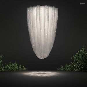 Żyrandole luksusowy kryształowy żyrandol do oświetlenia salonu o wysokim suficie k9 cristal el lobby projekt
