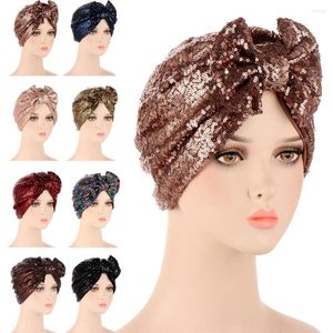 Ubranie etniczne 2023 Kobiety Glitter cekinów turban kapitupa muzułmańska moda nad nowa Afryka