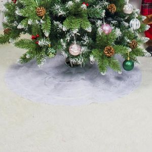 Christmas Decorations Festival Craft Elegant Lace Cloth Atmosphere Solid Holiday Lightweight Durable Home Decoration Year Tree Skirt