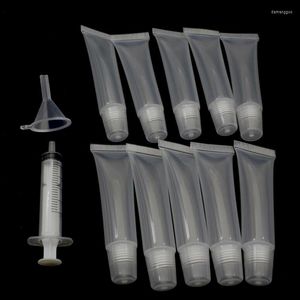 Storage Bottles 100pcs 15ml Lip Soft Hose Makeup Squeeze Sub-bottling Clear Plastic Gloss Container Empty Tubes