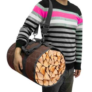 Sacos de armazenamento Supersized Canvas Firewood Wood Carrier Bag Log Camping Porte Outdoor Carry 95.2x47.0 cm de madeira