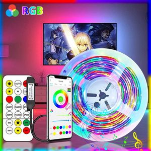 LED -remsor RGB LED -strip lampor RGBCCT LUSES LED RIBBON RGBWW Neon Night Light Tape Diode Tira Fita Dekor för rum Vägg -TV P230315