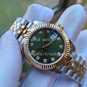 16 Estilos de Relógios Femininos 31 MM Relógio de Presente BPf Verde Diamante Mostrador Movimento Automático BP Novo Vestido com Alça Data Safira Cristal BP Fábrica de Relógios de Pulso Caixa Original