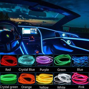 LED Strips Car Interior Lights Ambient Lights 1M 3M 5M LED Flexible Neon Lighting String Lights For Car Interior Dashboard Door Decoration P230315