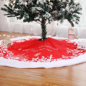Noel Süslemeleri Ağaçlar Etekler Kısa Peluş Kar Tanesi Ağacı Etek Süsleme 48inç Çap Modern Profesyonel Kırmızı 2023 Aug30