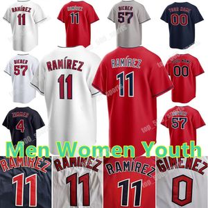 2024 Custom Jose Ramirez Trikot Jim Thome Harold Amed Rosario Ricky Vaughn Franmil Reyes Shane Bieber Tyler Naquin Logan Allen Gimenez Daniel Johnson Bobby Bradley