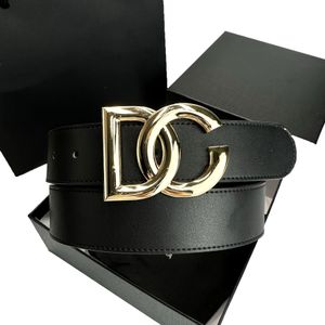 Women's Fashion Belt Men's Belt Black Belt Width 4.0CM Three Colors Buckle Belt Box.