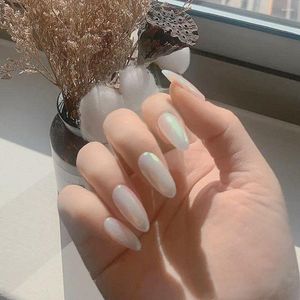 False Nails 2023 Women Fashion Gilt Glitter Design Almond Detachable Fake Tips Full Cover Press On Manicure Tool