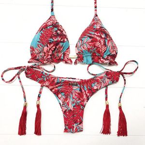 Damenbadebekleidung Sommermode Explosion Modelle Sexy Print Badeanzug Bikini Solide Separate Maillot De Bain Femme