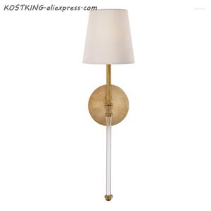 Vägglampor Kostking American Traditionell Beige E14 LED -lampa Kopparmaterial SCONES LIVE LAMPARAS LJUSFÖRFARANDE