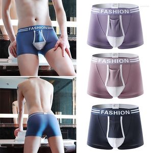 Unterhosen Sommer Männer Boxershorts Sexy Mode Höschen Männliche Unterwäsche Slips Atmungsaktive Mesh Boxer Separate Hodensack