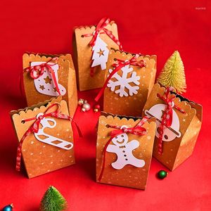 Подарочная упаковка 12шт рождественские подарки сумки Kcaft Paper Candy Box с подарком