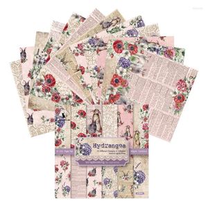 Opakowanie na prezent 24 arkusze 6x6 vintage romantyczne kwiaty wielkanocne sztuka sztuka karta papierowa
