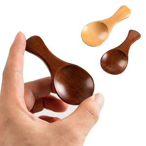 Kryddor Tabellerisoliden med solid träglass sked 8,3 cm varor Mätsked trä Spice Tre -skedar