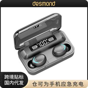 F9-5C Battery Smiling Face TWS True Wireless Digital Display Bluetooth Headset 5.0 Sports Game Touch