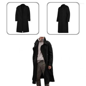 Men's Trench Coats 4 Sizes Trendy Quick-drying Comfy Winter Jacket Solid Color Coat Thermal For Business Situation Nadi22