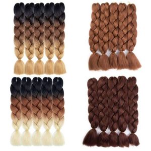 Synthetic Crochet Hair Yaki Ombre Ultra Braiding Hair Attachment Expression Jumbo Braid Hair Extension