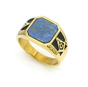 Масонское кольцо из нержавеющей стали с масонским кольцом с лазуритом из лазурита серебряного золота уникальный дизайн для мужчин ретро бесплатно масоны опал кольцо черное камень