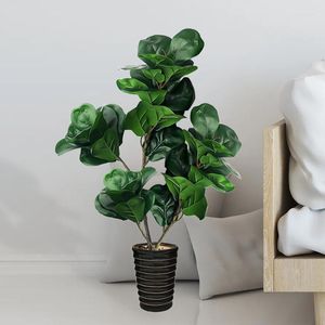 Flores decorativas 72cm 2 Forks Banyan Tree Braio Alto Ficus Plantas de plástico folhas de borracha Planta tropical para jardim doméstico