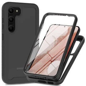 Shockproof Clear PC Cases Built-in Screen Protector TPU Bumper Rugged Defender Cover for Samsung Galaxy S23 S22 Plus S21 FE