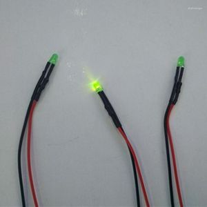 Grön 575Nm Diffused 3mm DIP LED Pre -Wired DC12V/24V 20mm kabelförreglade lysdioder