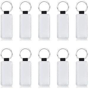 Chave de chave 10pcs Chave de couro em branco retângulo mdf sublimação jóias de transferência de calor Jóias de transferência de calor 230320