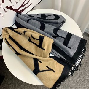 European and American Style New Autumn and Winter Artificial Cashmere Scarf Men's and Women's Same B Plaid Shawl Warm Fringe Bib Spot