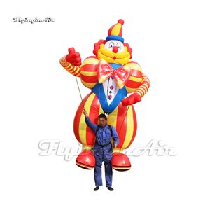 Parada cyrkowa wydajność chodzenie nadmuchiwana lalka klauna 3.5m oświetlenie do noszenia dla dorosłych wysadzić Jester/kostium jokera na pokaz