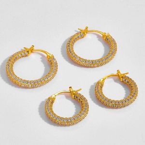 Hoop Earrings 14K Gold Plated Cubic Zirconia Small CZ Huggie Hoops For Women