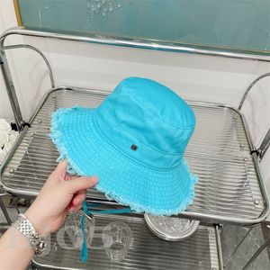 Luxury cap frayed Le Bob designer hats for men ins silver plated metal letter multicolor gorras cotton summer sun proof washable comfortable bucket hat PJ027 C23