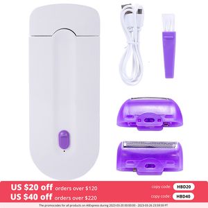 Epilator USB Rechargeable Women Epilator Portable Hair Removal Tool Rotary Shaver Body Face Leg Bikini Lip Depilator Hair Remover Laser 230317